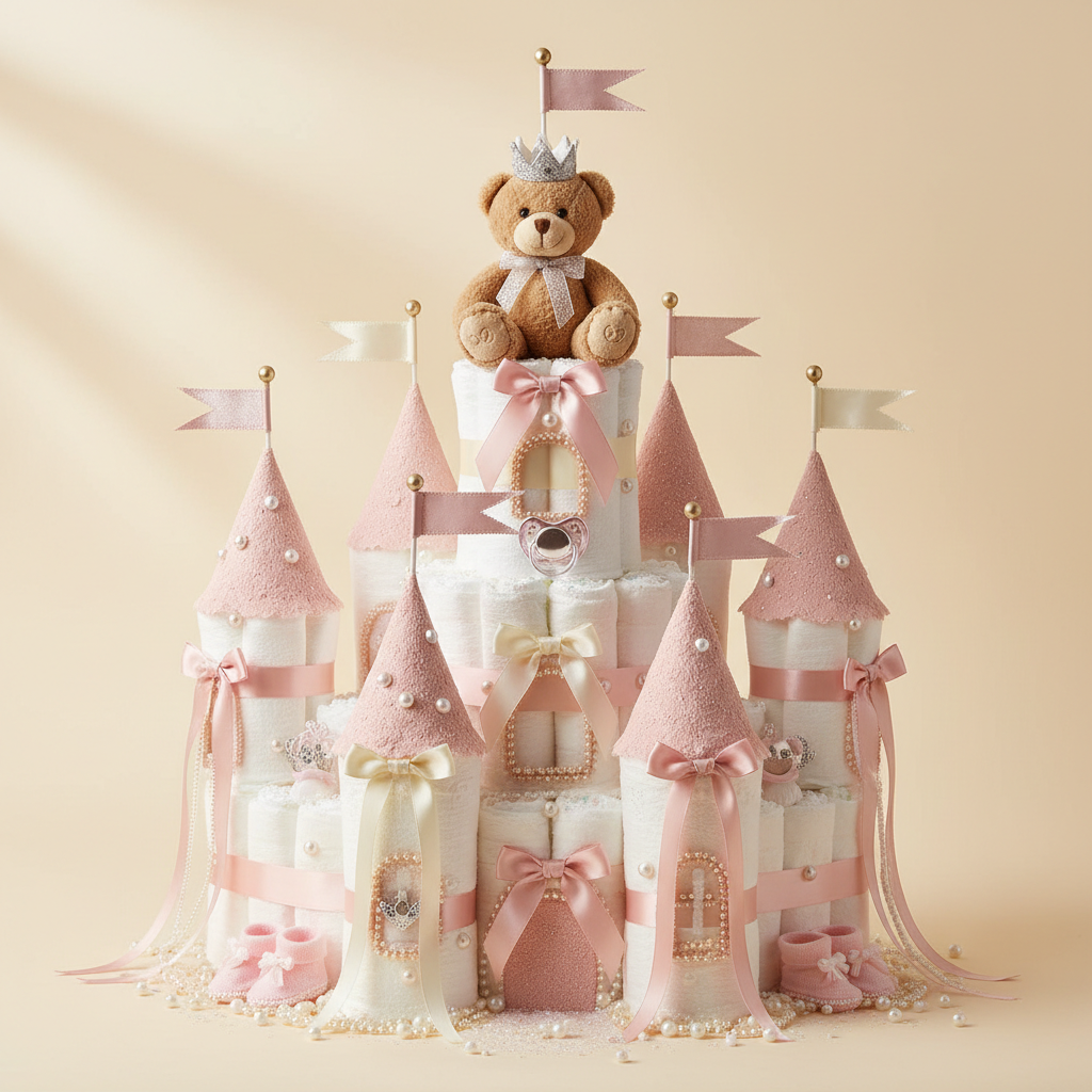 Schloss-Windeltorte märchenhaft
