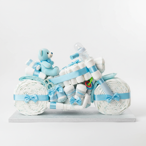 Motorrad-Windeltorte für Jungen